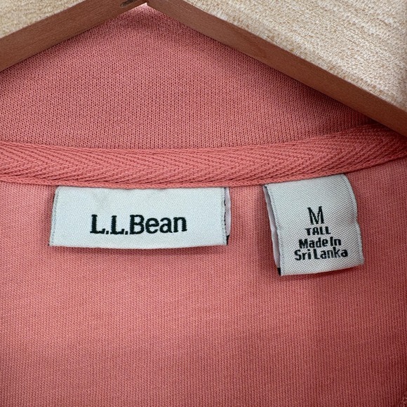 L.L.Bean Quilted Quarter-Zip Pullover Womens Medium Tall Pink Mock Neck Pullover - Picture 4 of 12
